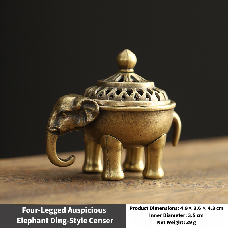 New‑Chinese Style17types Copper Alloy Incense Burner, Square Auspicious Cloud Aromatherapy Incense Burner, Creative Home Ornament for Sandalwood Incense with Removable Ash Catchers