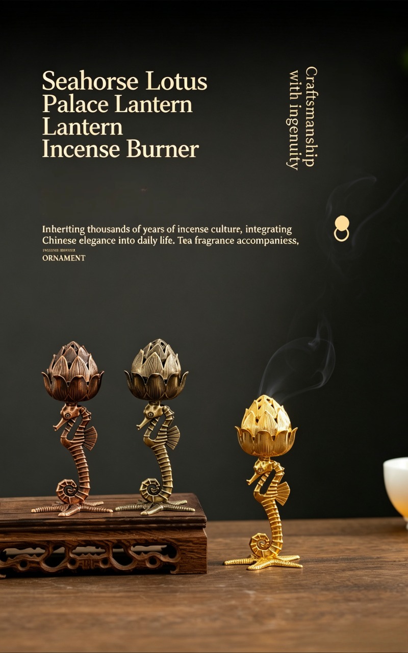 17 Types Nepalese-Style Bronze Incense Burner Stand with Geometric Patterns, All-Holiday Compatible Metal Holder for Meditation, Room Decor and Aromatherapy,Cultural Home Accessory (Mountain Peak)