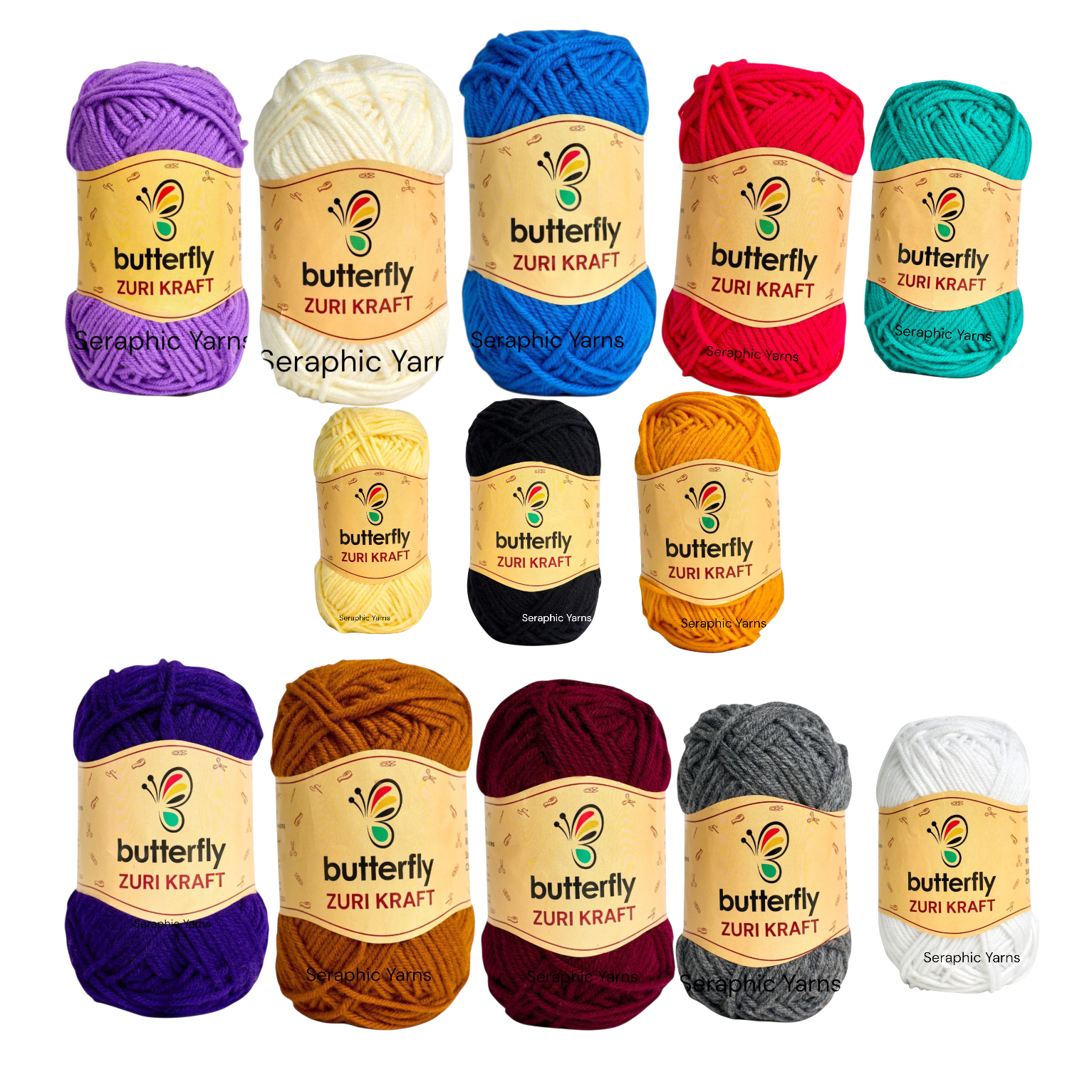 Butterfly Zuri Kraft Acrylic Chunky Yarn 5PCS 100g per ball
