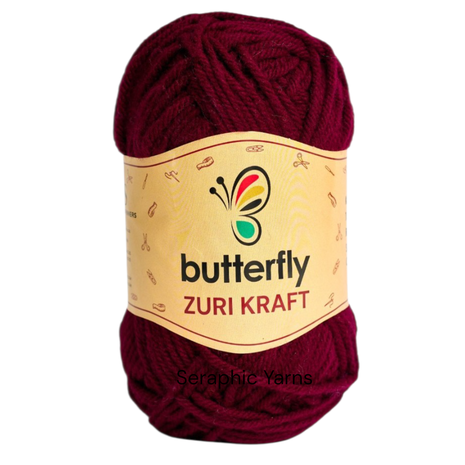 Maroon Butterfly Zuri Kraft Chunky Acrylic Yarn 5PCS 100g per ball