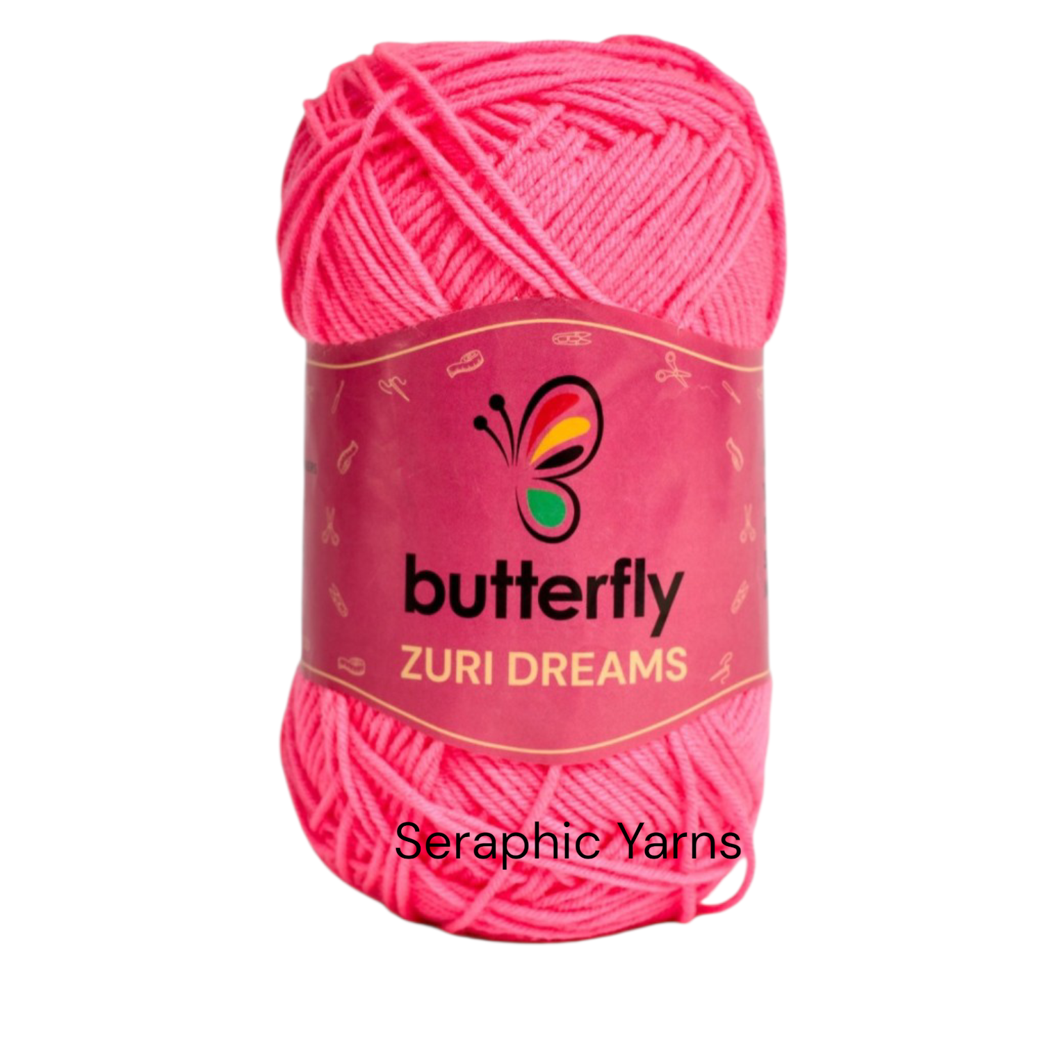 Pink Butterfly Zuri Dream Medium Thin Acrylic Yarn 5PCS 100g per ball