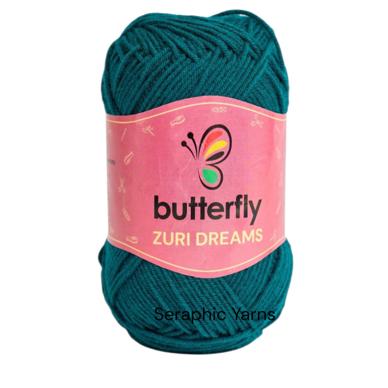 Dark Blue Green Butterfly Zuri Dream Medium Thin Acrylic Yarn 5PCS 100g per ball