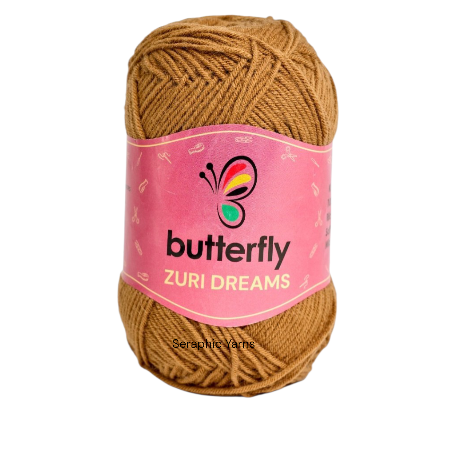 Beige Butterfly Zuri Dream Medium Thin Acrylic Yarn 5PCS 100g per ball