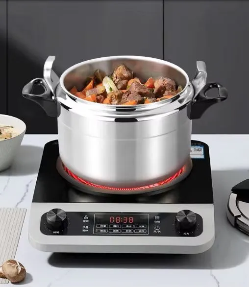 5L Thickened Aluminum Pressure Cooker, Large Capacity Explosion-Proof Pressure Canner with Easy Lock Lid, Compatible with Gas Stove, Quick Home Cooking Cookware