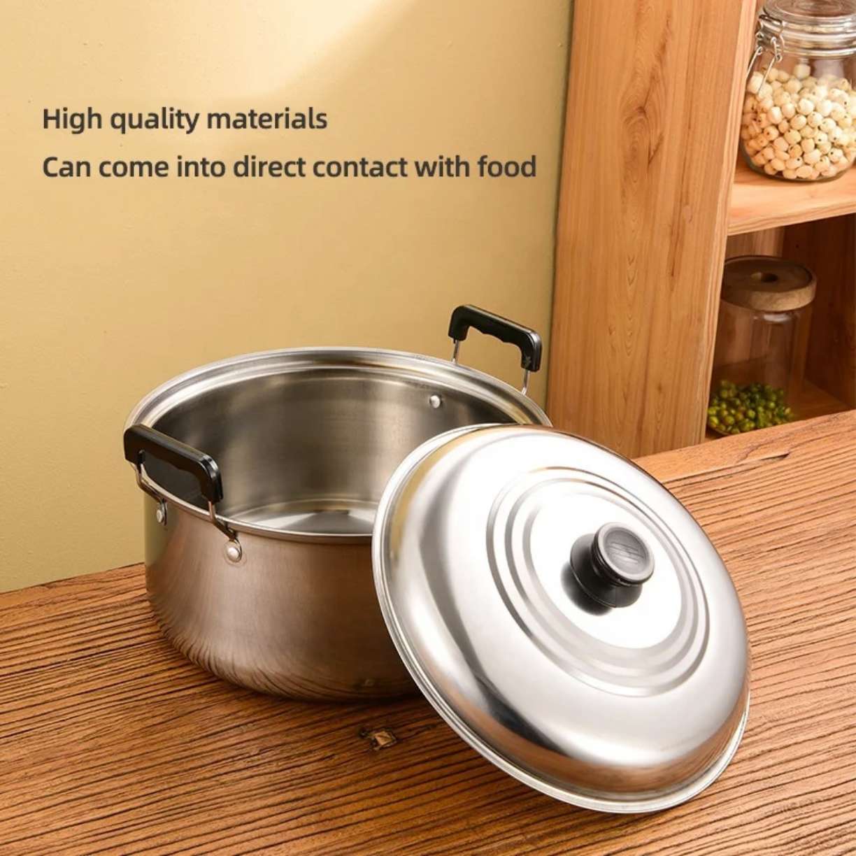 10Pcs Stainless Steel Stock Pot Set, Multipurpose Home Cookware for Porridge, Compatible with Induction & Gas Stove, Gift Cookware Kit(16/18/20/22/24CM)