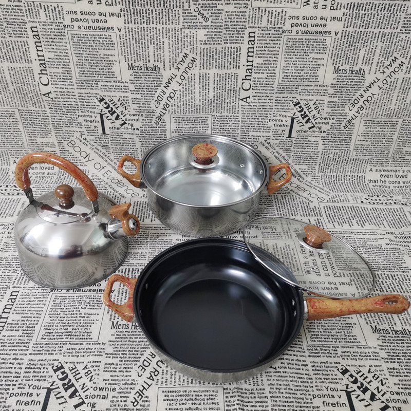 12PCS Stainless Steel Kettle Cookware Set – Non-Stick Cooking Pots & Pans Set | Durable Kitchen Set for Home, Hotel & Restaurant Cooking