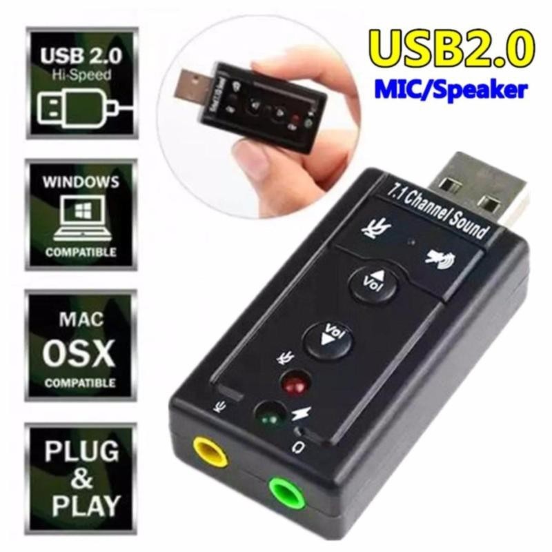 Portable USB Virtual 7.1 Channel Sound Card  USB 2.0 External Sound Card for Desktop Computers And Laptops, Suitable for Speakers, Headphones, And Microphones, No Driver Needed