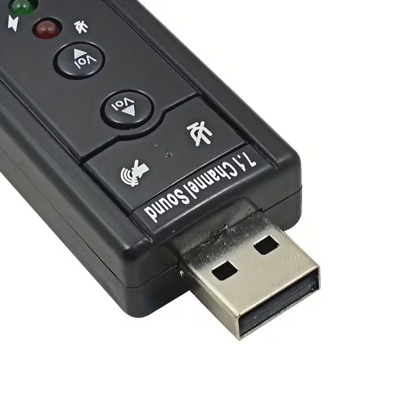 Portable USB Virtual 7.1 Channel Sound Card  USB 2.0 External Sound Card for Desktop Computers And Laptops, Suitable for Speakers, Headphones, And Microphones, No Driver Needed