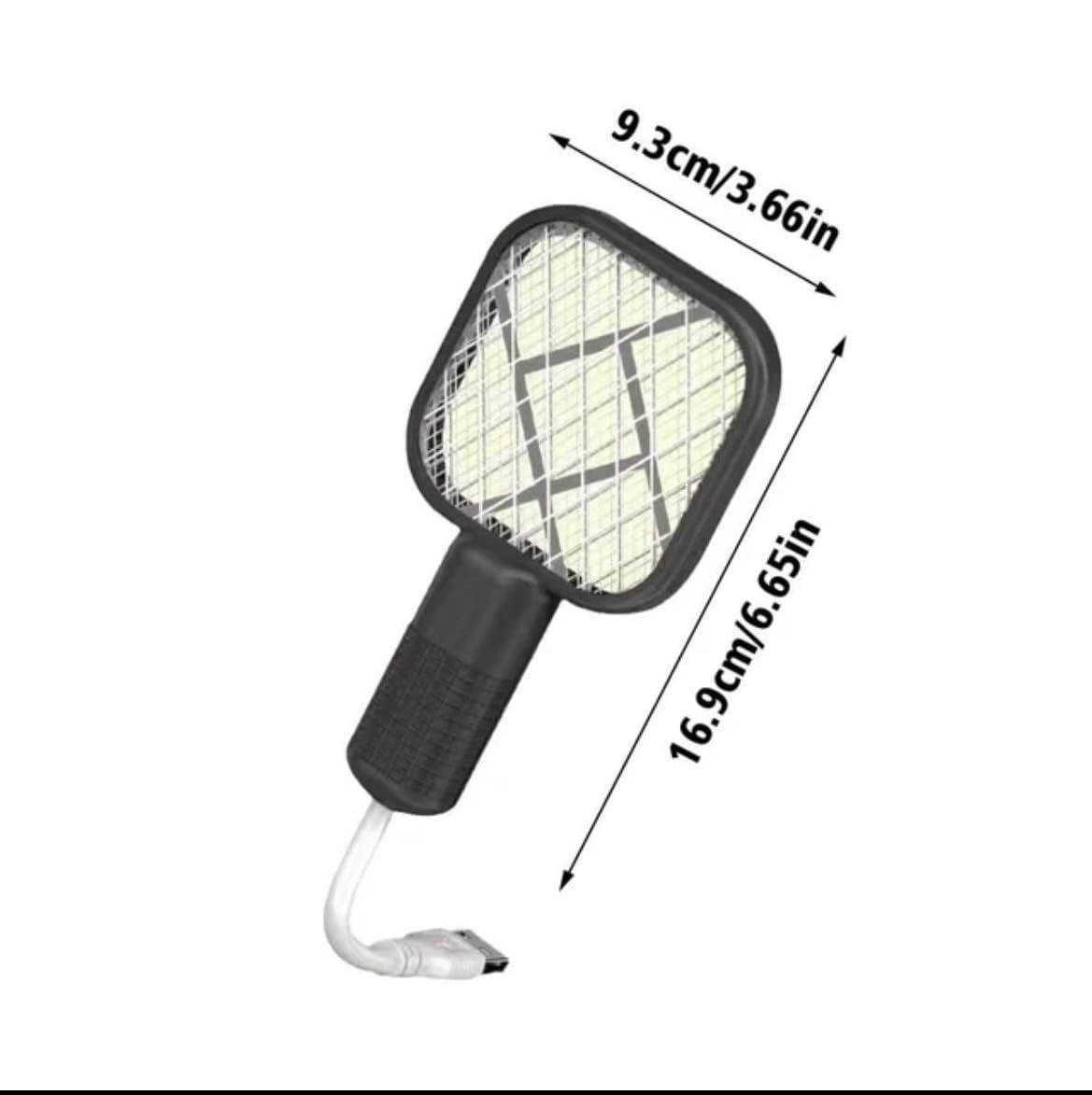 2 in 1 Mini Mosquito Racket Kill Bat USB Rechargeable Portable Bug Zapper Electric Fly Swatter Safe for Indoor Outdoor Use Multifunctional Lamp