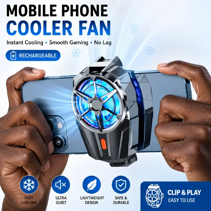 New X52 Cooling Fans For Mobile Phone Rechargeable Battery Silent Cooler Three Speed Adjustable Cell Phone Gaming Radiator