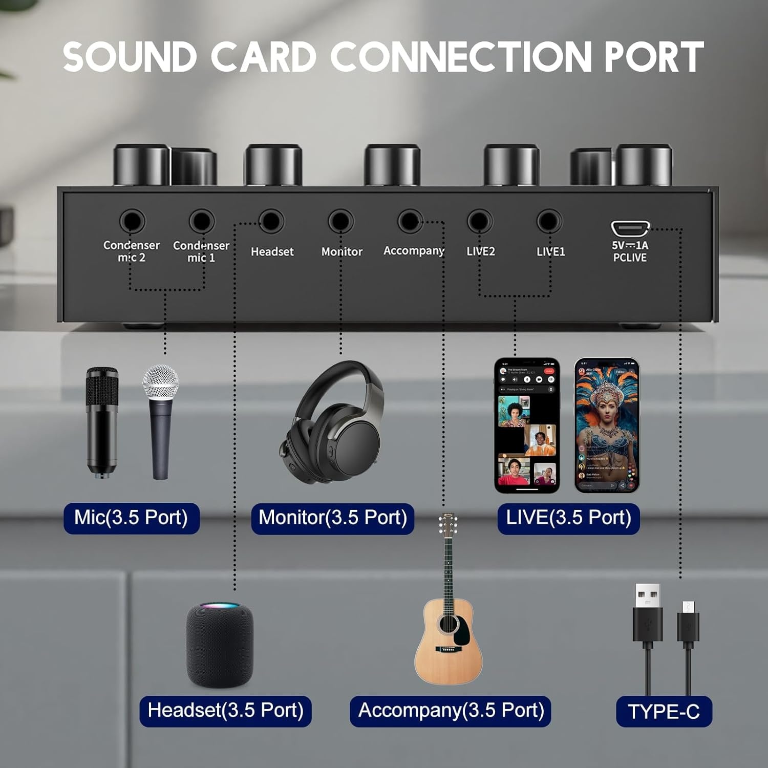 Podcast Equipment Bundle, Podcast Microphone Bundle with BM-800 Microphone & V8s Sound Card, Recording Studio Equipment for Singing, Gaming, Live Streaming and YouTube Tiktok