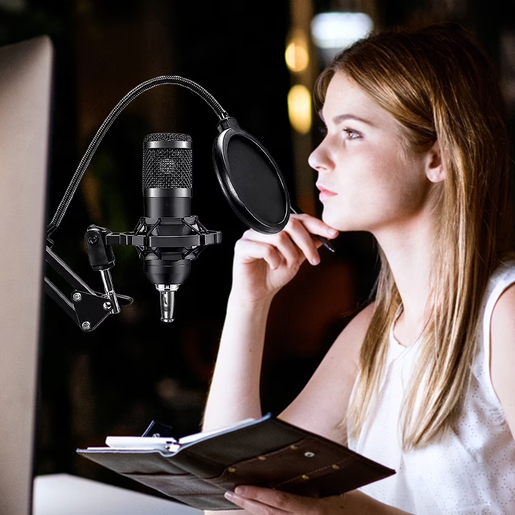 Podcast Equipment Bundle, Podcast Microphone Bundle with BM-800 Microphone & V8s Sound Card, Recording Studio Equipment for Singing, Gaming, Live Streaming and YouTube Tiktok