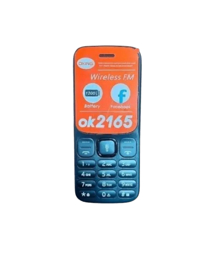 OKING OK2165 TRIPLE SIM FM WIRELESS RADIO FACEBOOK BATTERY 1200MAH KABAMBE KATULULU MULIKA MWIZI FEATURE PHONE BUTTON MOBILE PHONE ON OFFER 2 YEARS WARRANTY