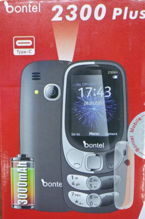 [NEW ARRIVAL] BONTEL 2300 PLUS DUAL SIM SCREEN 2.4’’ DIGITAL CAMERA BIG BATTERY 3000MAH SPORTLIGHT TORCH WIRELESS FM TYPE-C CHARGER POWERFUL SPEAKER BLUETOOTH 1 YEAR WARRANTY KABAMBE BUTTON PHONE