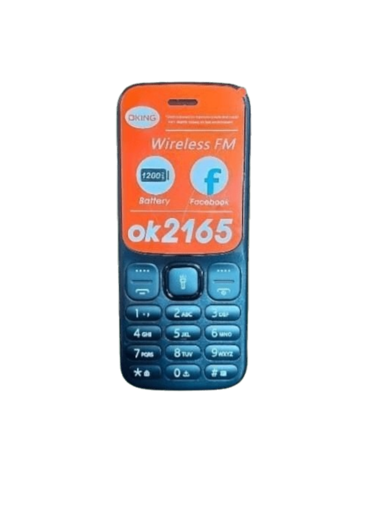 OKING OK2165 TRIPLE SIM FM WIRELESS RADIO FACEBOOK BATTERY 1200MAH KABAMBE KATULULU MULIKA MWIZI FEATURE PHONE BUTTON MOBILE PHONE ON OFFER 2 YEARS WARRANTY