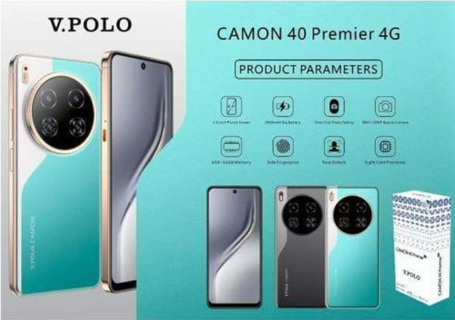 [NEW ARRIVAL] V.POLO CAMON 40 PREMIER 4G STORAGE 64GB ROM+6GB RAM SCREEN 6.8’’ FACE UNLOCK BIG BATTERY 5800MAH AI CAMERA FRONT 8MP+REAR 20MP ANDROID 15 SMART PHONE SIDE FINGERPRINT 2YEARS WARRANTY