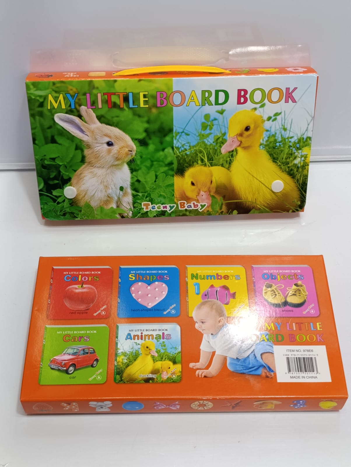 Set of 6 little board books for kids! Teach your little ones about colors, shapes, numbers, cars, everyday objects, and animals in a fun and interactive way. Perfect for early learning and bonding.