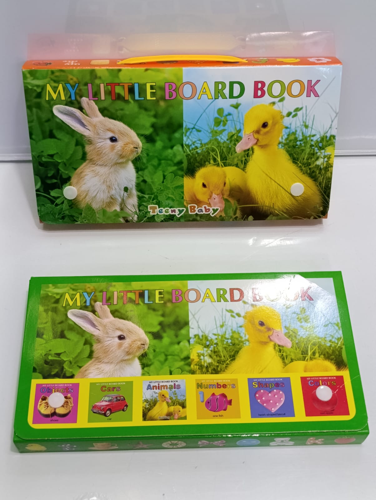 Set of 6 little board books for kids! Teach your little ones about colors, shapes, numbers, cars, everyday objects, and animals in a fun and interactive way. Perfect for early learning and bonding.