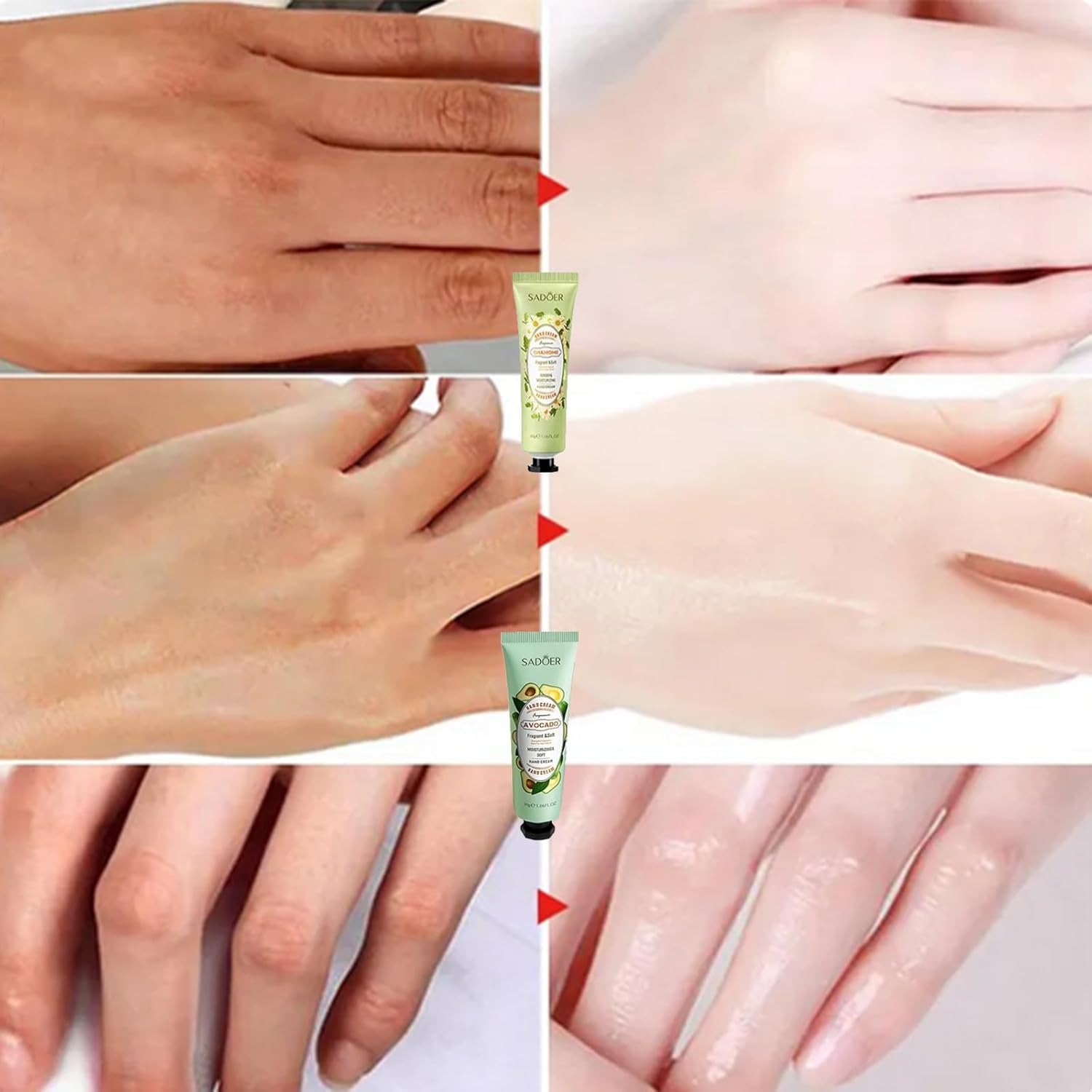 Sadoer Hand cream set, 5 * 30g colorful flower and fruit plant extract moisturizing hand cream, anti-cracking hydrating hand cream, refreshing and not greasy, smoothing skin and removing roughness