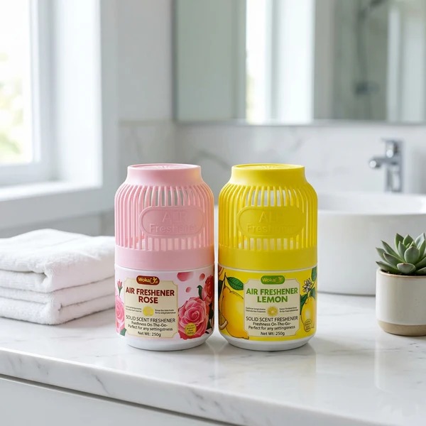 Wokali Scent Air Freshener features a sleek design and is made from eco-friendly materials. Experience long-lasting fragrances available in Lavender, Rose, Jasmine, and Bluebell, etc