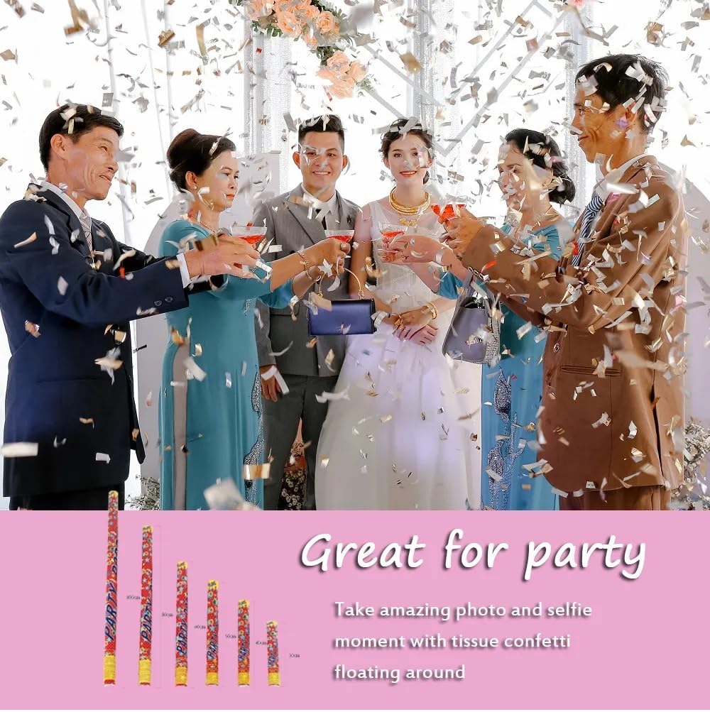 Party Popper Confetti Cannon, No Firework,  Colorful Confetti, Safe Indoor Use, Birthday Parties, wedding, graduations