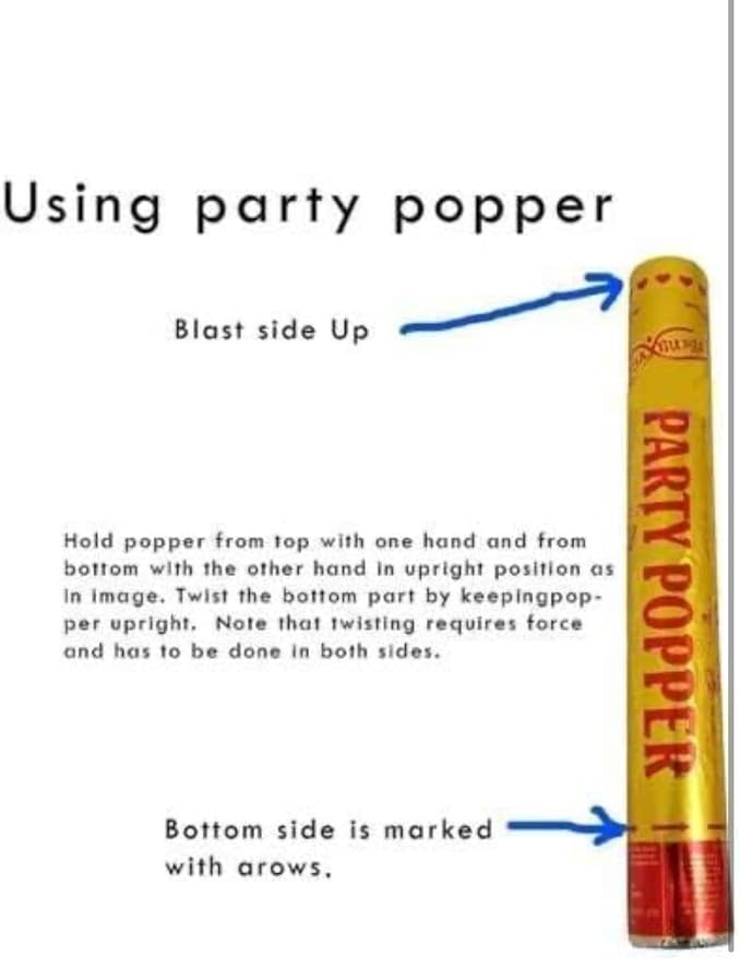 Party Popper Confetti Cannon, No Firework,  Colorful Confetti, Safe Indoor Use, Birthday Parties, wedding, graduations