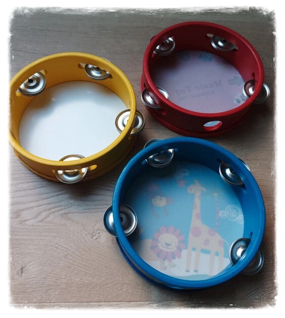 Vibrant Children’s Tambourine Trio Set – Colorful Musical Instruments for Early Rhythm Learning, Sensory Play, and Creative Expression with Adorable Design