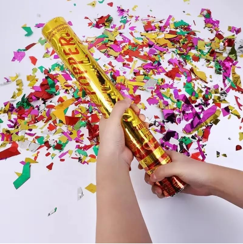 Party Popper Confetti Cannon, No Firework,  Colorful Confetti, Safe Indoor Use, Birthday Parties, wedding, graduations