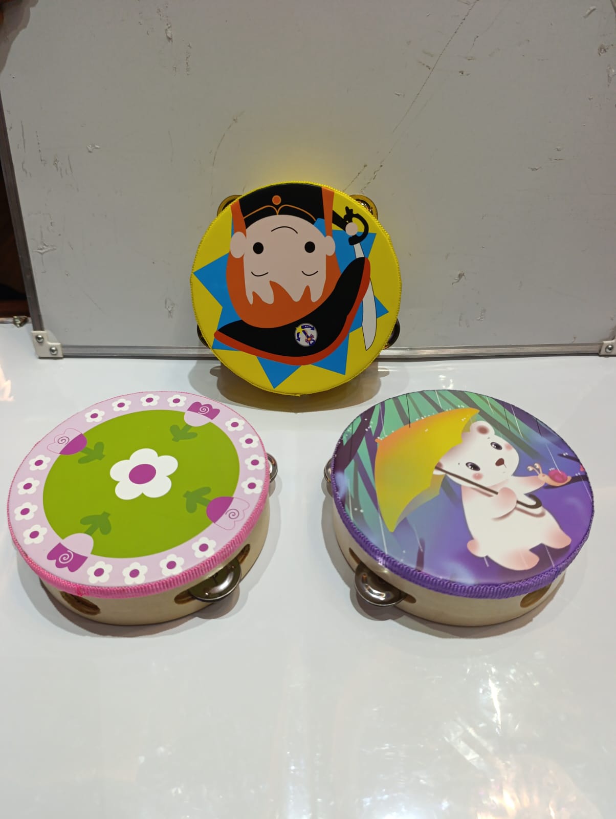 Vibrant Children’s Tambourine Trio Set – Colorful Musical Instruments for Early Rhythm Learning, Sensory Play, and Creative Expression with Adorable Design
