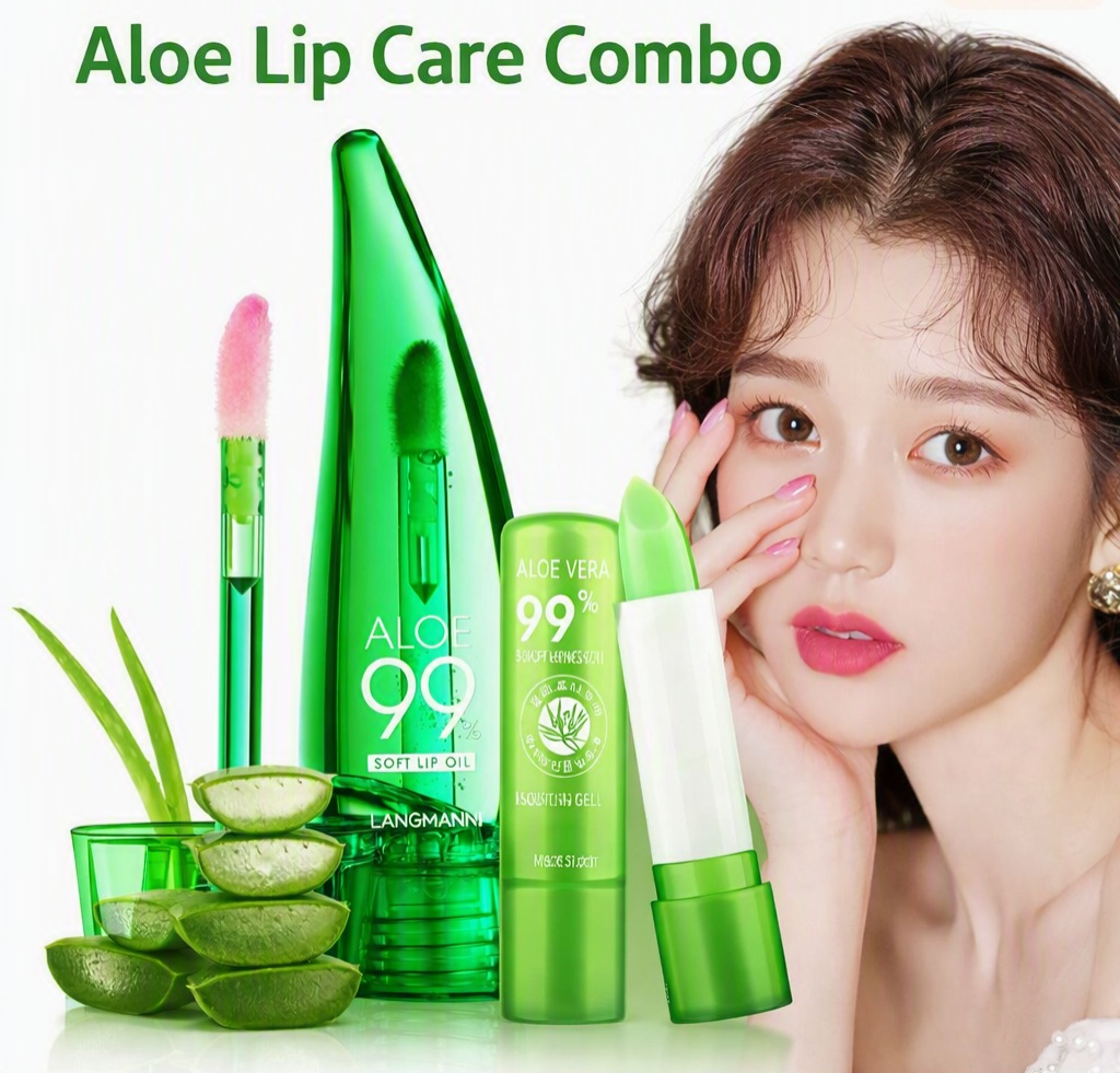 99% Aloe Vera Temperature - changing Lip Balm, Anti - dryness, Long - lasting Moisturizing, Transparent Liquid, and Perfect Pink Magic Aloe Lipstick, Change Temperature, Nutritious Color