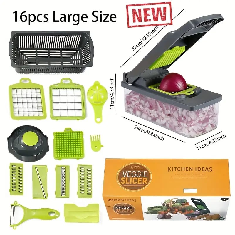 14 In 1 Multifunction Vegetable Chopper Slicer Cutter With Container