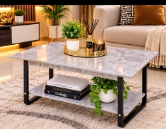 🎯🎯Imported Executive Marble top coffee table🪶🪶combines contemporary style with everyday functionality. Featuring a durable stone-look tabletop, sturdy black metal frame, and an open lower shelf fo