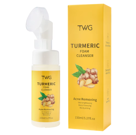 TWG Turmeric Cleanser Deep Cleansing Anti Acne Moisturizing Turmeric Face Wash With Brush Whitening