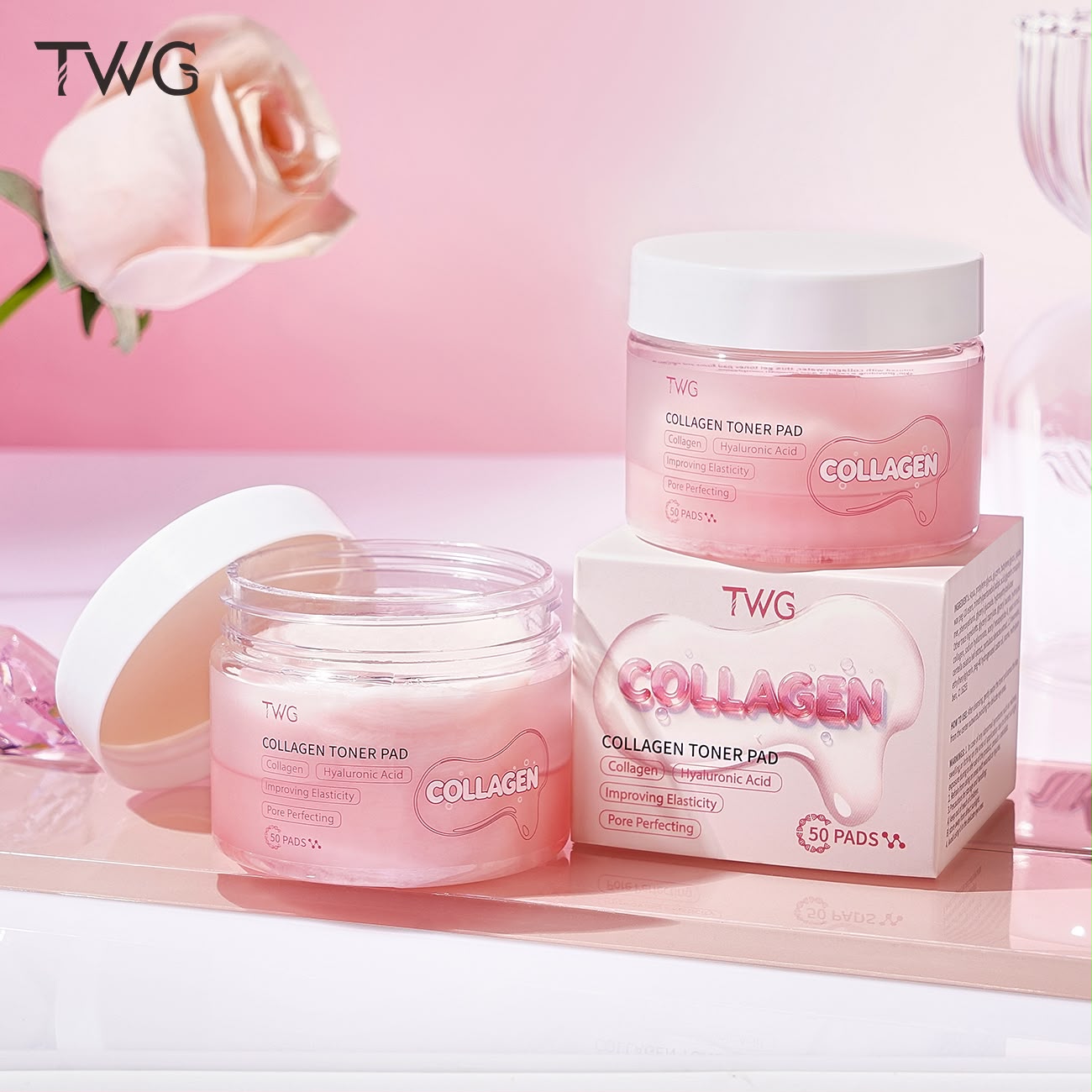 TWG Collagen Face Cream Anti-aging Peeling Off Collagen Face Mask Beauty Hydrating Anti Wrinkle Whitening Collagen Skin Care Set (5PCS)