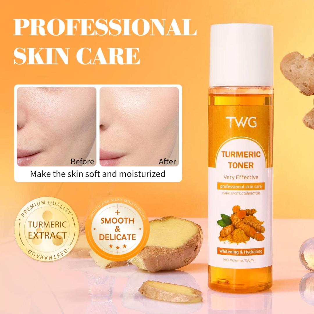 TWG WHITENING TUMERIC SKIN TONER PROFESSIONAL SKIN CARE DARK SPOTS CORRECTOR HYDRATING WHITENING TURMERIC FACE TONER