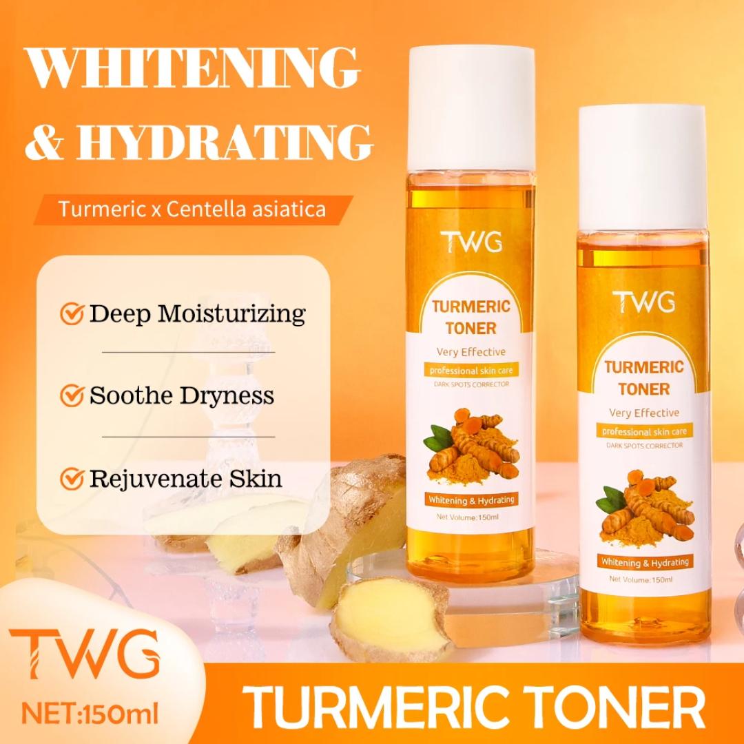 TWG WHITENING TUMERIC SKIN TONER PROFESSIONAL SKIN CARE DARK SPOTS CORRECTOR HYDRATING WHITENING TURMERIC FACE TONER