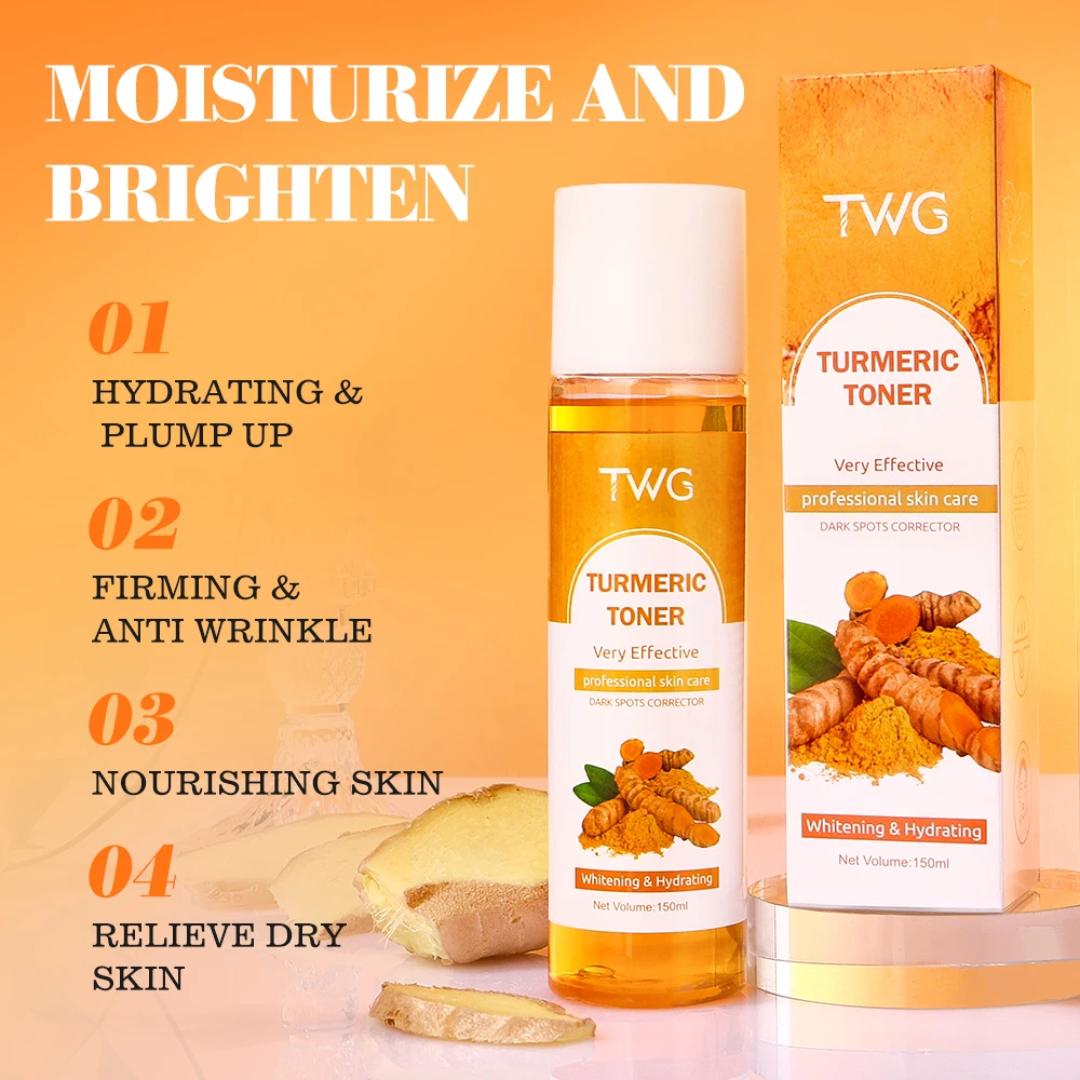 TWG WHITENING TUMERIC SKIN TONER PROFESSIONAL SKIN CARE DARK SPOTS CORRECTOR HYDRATING WHITENING TURMERIC FACE TONER