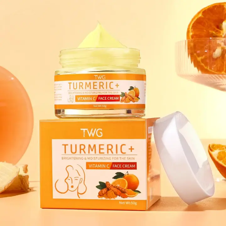Turmeric Vitamin C Face Cream 50g Brightening Moisturizing Face Cream Nourishing Vitamin C Whitening Face Cream