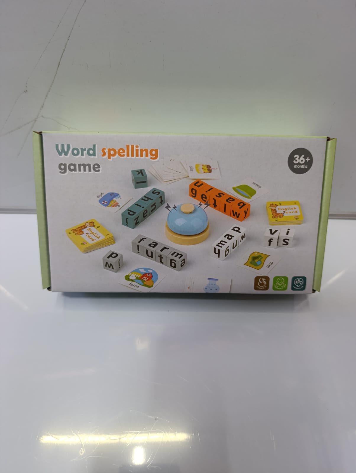 SPELLING GAME. Children's Fun Learning Toy Wood Alphabet Building Blocks Early Education Word Spelling Board Game for Kids, Encourages literacy, Safe, eco-friendly materials