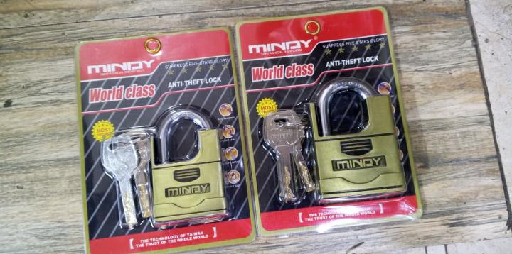 Padlock Mindy padlock {OFFER}Mindy Top Anti-Burglar Theft Zinc Alloy High Security Padlock With 3 Unique Keys Hard to copy with high precision gate padlock 40mm  size anti theft lock