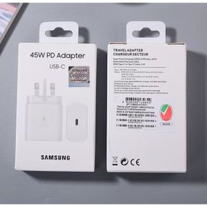 Samsung 45W Super Fast Charging Adapter USB-C Power Delivery PD Charger Fast Wall Charger For Samsung Galaxy S Series Note Tablets Laptop USB-C Compact Safe Charger