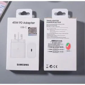 Samsung 45W Super Fast Charging Adapter USB-C Power Delivery PD Charger Fast Wall Charger For Samsung Galaxy S Series Note Tablets Laptop USB-C Compact Safe Charger