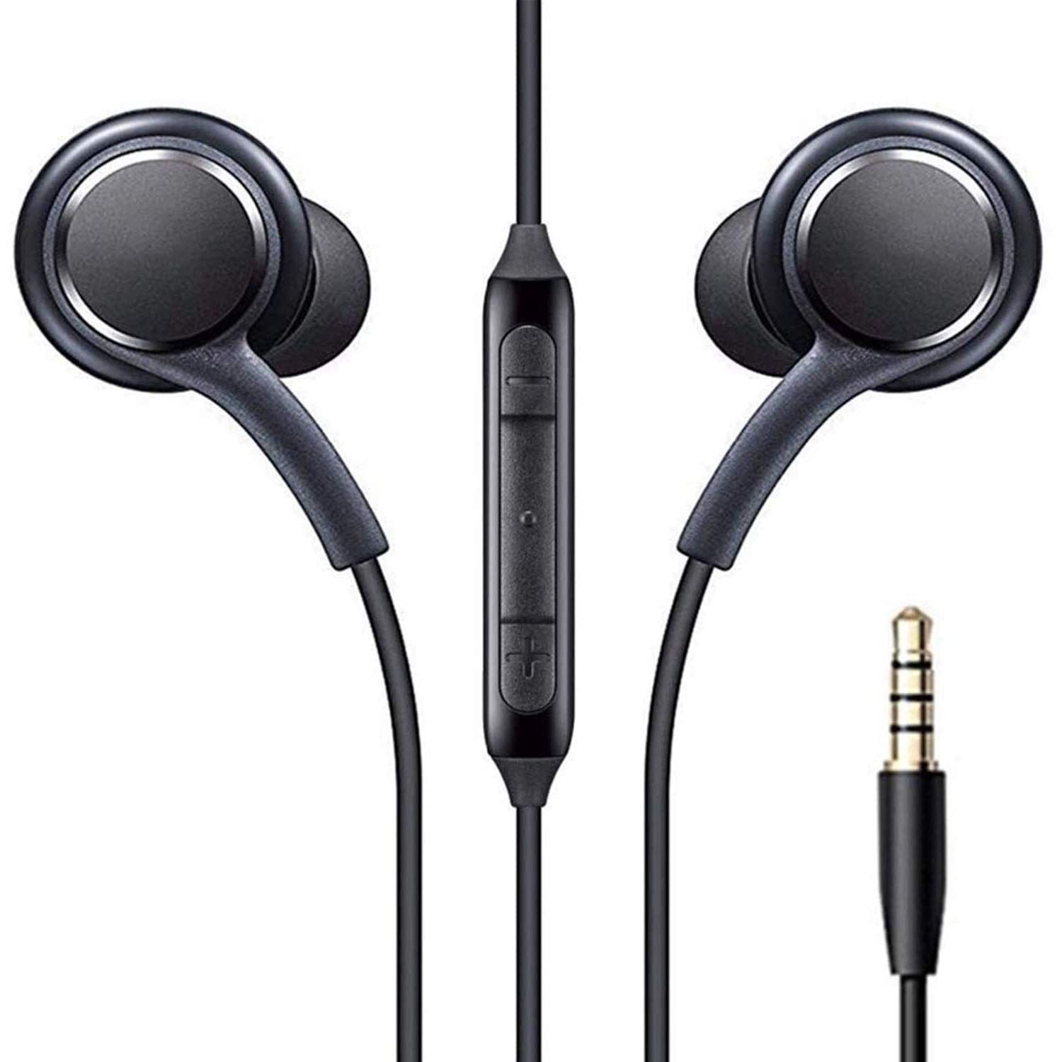 Infinix E-10 Wired Earphones Black 3.5mm In-Ear Headphones With Microphone Deep Bass Stereo Sound Noise Isolation Handsfree Headset For Android iOS Laptop Durable Cable