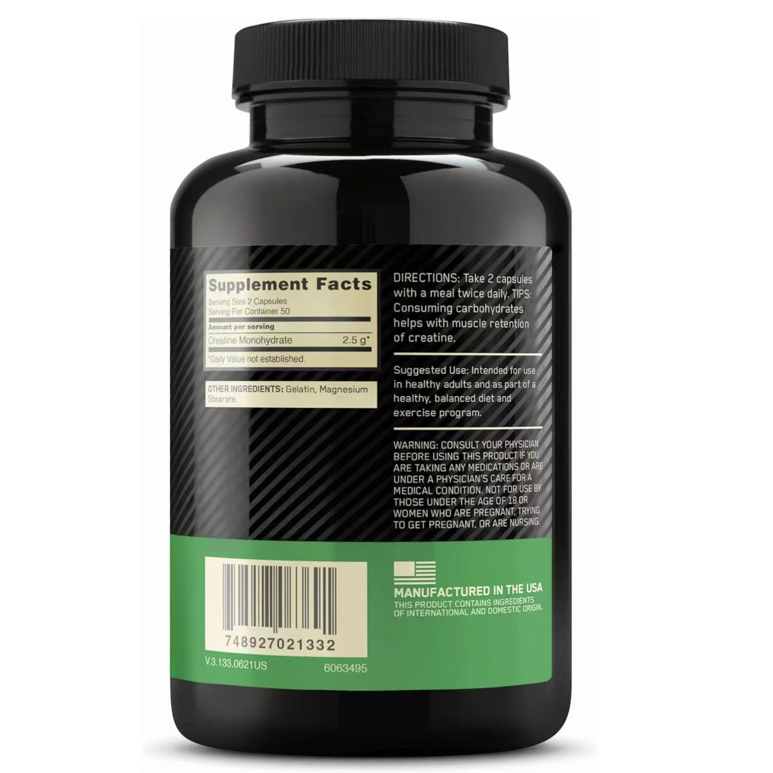 Ph-Correct Creatine Monohydrate Capsules 5000mg | Micronized Creatine Pills for Muscle Growth, Strength & Workout Recovery | Pre & Post Workout Supplement for Men & Women | Easy to Swallow, No Fillers