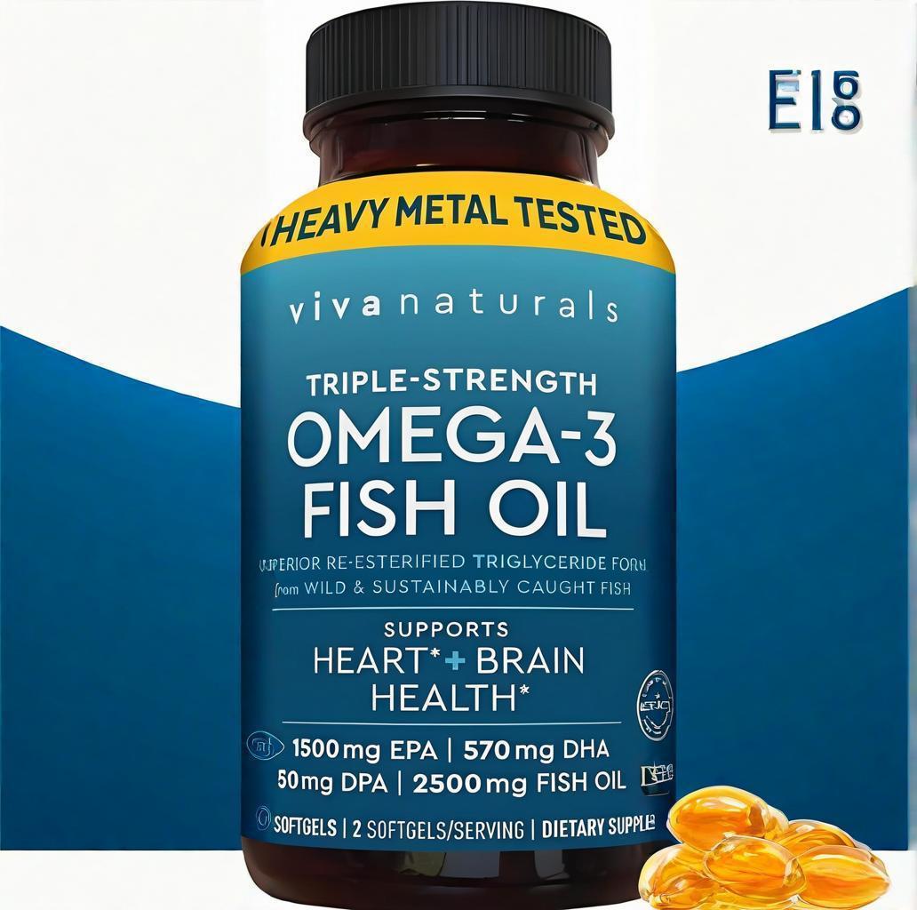 Omega 3 Fish Oil Softgels 180 Capsules - High Strength EPA DHA Heart Brain Joint Health Supplement for Men Women | Cholesterol Support