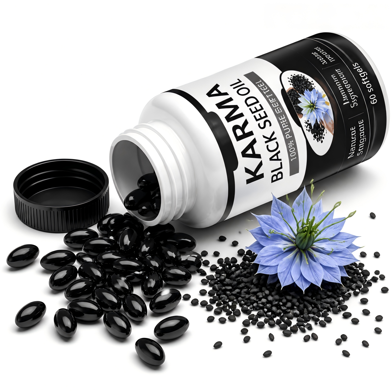 Ethiopian Black Seed Oil Softgels 60 Capsules – Pure Nigella Sativa Cold Pressed | Immune Support, Anti-Inflammatory & Metabolism Boost | Rich in Thymoquinone | Premium Wellness Supplement