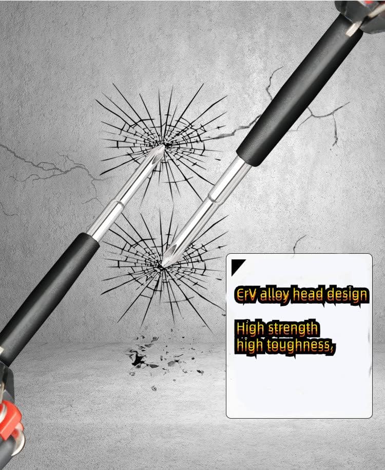 8 in 1 Screwdriver with Worklight and Flashlight, Multifunctional Screw Driver for Home Kitchen Car, Portable General Professional Set with 3 AAA Batteries