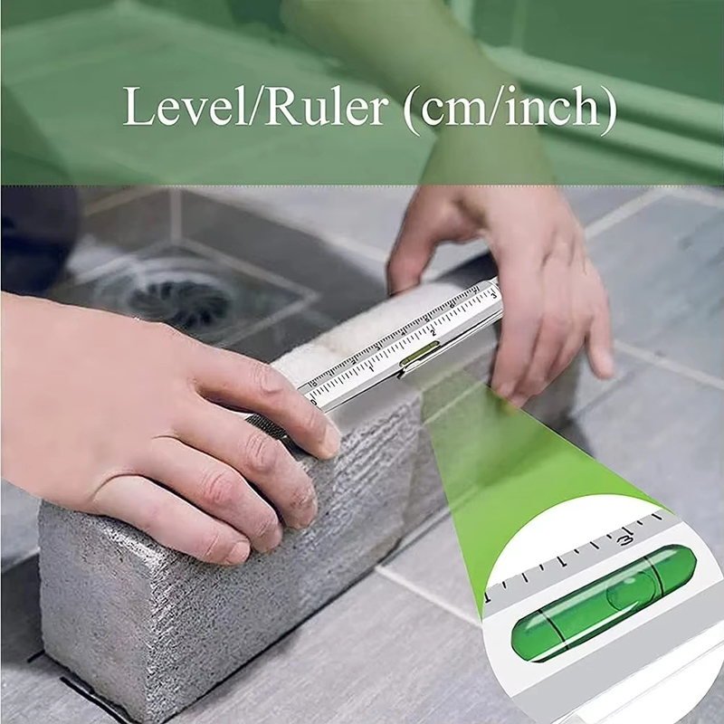 6 in 1 Multifunctional Pen Touch Screen Stylus Capacitive Pen with Screwdriver Ruler Levelgauge Refillable Ballpoint Pencil Tool