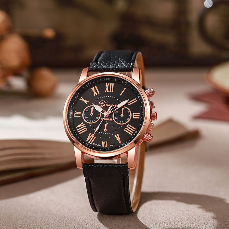 6 In 1 Women's Watch Jewelry Stylish And Casual Quartz Watch Paired With Exquisite Jewelry (Including 5 Bracelets iIn Different Styles)—Set For Daily Party Birthday Gift