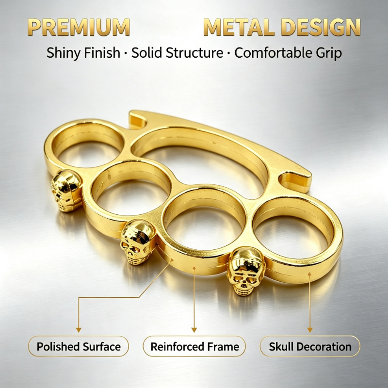 Skull Finger Buckle Fist Buckle Legal Defense Equipment Hand Protection Boxing Gloves Outdoor Window Breaking Tool Handy For Self Defence Metallic And Toughf knuckles Self-defense knuckle Duster